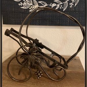 European metal wine bottle holder.